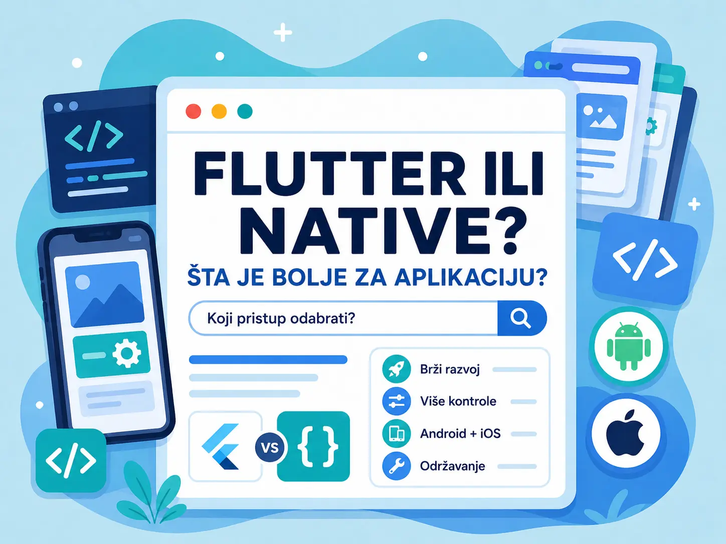 Poređenje Flutter i native razvoja mobilnih aplikacija