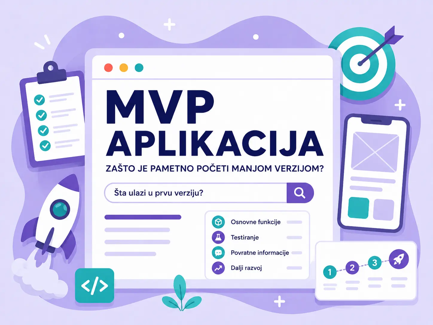 MVP aplikacija sa osnovnim funkcijama i planom daljeg razvoja